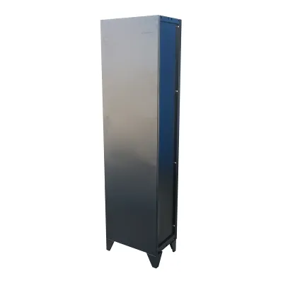 Dulap metalic fiset tip vestiar negru cu 1 usa securizata si 5 rafturi 1700x300x450mm - imagine 3