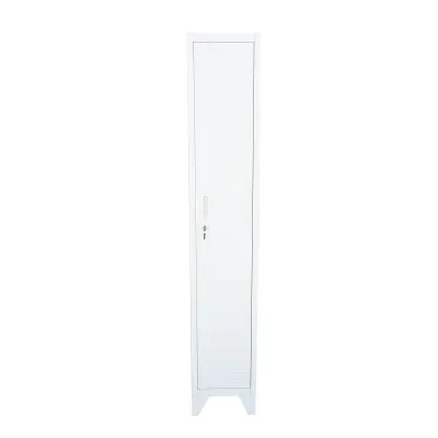 Dulap metalic fiset tip vestiar gri cu 1 usa securizata si 5 rafturi 1700x300x450mm