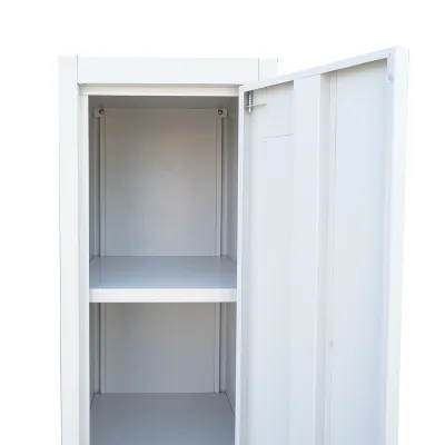 Dulap metalic fiset tip vestiar gri cu 1 usa securizata si 5 rafturi 1700x300x450mm - imagine 4