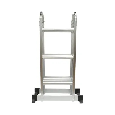 Scara aluminiu multifunctionala 3.7m, 4x3 trepte, pliabila cu balamale, sarcina maxima 150kg - imagine 6