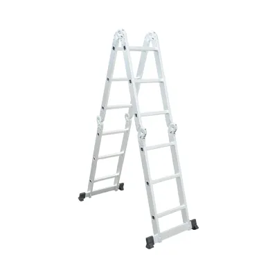 Scara aluminiu multifunctionala 3.7m, 4x3 trepte, pliabila cu balamale, sarcina maxima 150kg