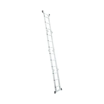Scara aluminiu multifunctionala 3.7m, 4x3 trepte, pliabila cu balamale, sarcina maxima 150kg - imagine 2