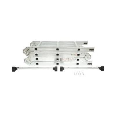 Scara aluminiu multifunctionala 3.7m, 4x3 trepte, pliabila cu balamale, sarcina maxima 150kg - imagine 3