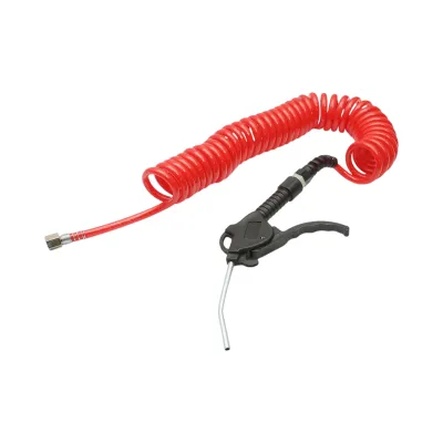 Pistol suflat aer comprimat cu furtun spiralat PE 5m si racord filet interior M12 - imagine 2