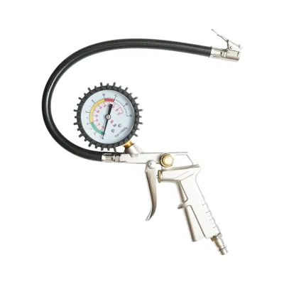Pistol umflat roti cu furtun si manometru mecanic 0-16 bar