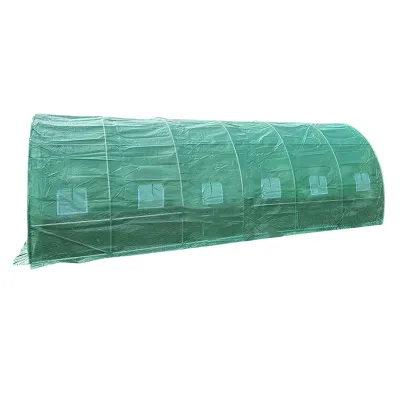 Solar de gradina 600x300x200cm cu sistem irigare, folie verde PE cu plasa 140g/mp UV, 12 ferestre, 2 usi, teava otel galvanizat 25mm THOR - imagine 2