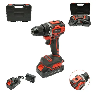Masina de gaurit si insurubat cu percutie, 2 acumulatori 21V, 1.5Ah Li-ion, LED, brushless, 40Nm, mandrina 10mm, 0-350/1350rpm Breckner Germany