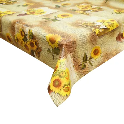 Rola fata de masa decorativa PVC 1.37x20m, grosime 0.18mm, textil 45 g/mp, model floarea soarelui Breckner Germany - imagine 3