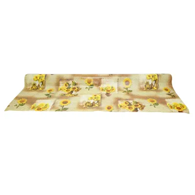 Rola fata de masa decorativa PVC 1.37x20m, grosime 0.18mm, textil 45 g/mp, model floarea soarelui Breckner Germany - imagine 2