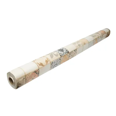 Rola fata de masa decorativa PVC 1.37x20m, grosime 0.18mm, textil 45 g/mp, model gresie vintage Breckner Germany - imagine 4