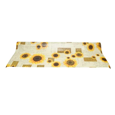 Rola fata de masa decorativa PVC 1.37x20m, grosime 0.18mm, textil 45 g/mp, model floarea soarelui Breckner Germany - imagine 2