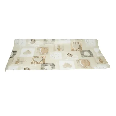 Rola fata de masa decorativa PVC 1.37x20m, grosime 0.18mm, textil 45 g/mp, model inimi crem Breckner Germany - imagine 2