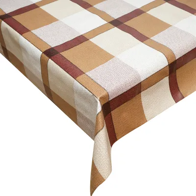 Rola fata de masa decorativa PVC 1.37x20m, grosime 0.18mm, textil 45 g/mp, model carouri Breckner Germany - imagine 3