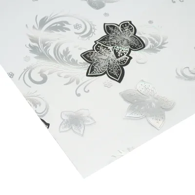 Rola folie protectie masa transparenta PVC siliconizat 1x20m, grosime 1.2mm, model floral negru Breckner Germany - imagine 4