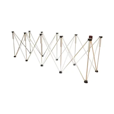 Masa profesionala de lucru pliabila tip acordeon 226 x 61 x 72 cm. Cadru aluminiu – Banc de lucru portabil pentru santier si atelier - imagine 2