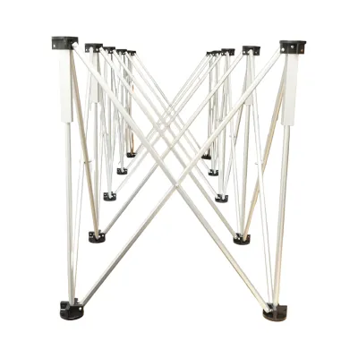 Masa profesionala de lucru pliabila tip acordeon 226 x 61 x 72 cm. Cadru aluminiu – Banc de lucru portabil pentru santier si atelier - imagine 3