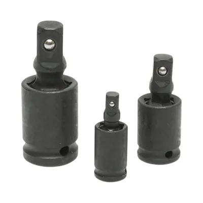 Set 3 adaptoare de impact cu articulatie cardanica patrat 1/2, 3/8, 1/4 inch Cr-Mo Breckner Germany