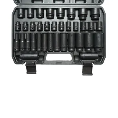 Trusa chei tubulare scurte 8-32mm 38mm si lungi 10-32mm 78mm, patrat 1/2 inch 35 piese Breckner Germany - imagine 4