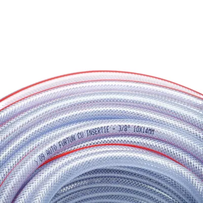 Furtun gradina PVC transparent 3/8 inch (10mm), PN9 bar, 10x14mm cu insertie textila impletita 50m/rola - imagine 4