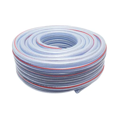 Furtun gradina PVC transparent 3/4 inch (19mm), PN6 bar, 19x25mm cu insertie textila impletita 50m/rola UZ INTENSIV