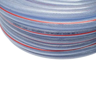 Furtun gradina PVC transparent 3/4 inch (19mm), PN6 bar, 19x25mm cu insertie textila impletita 50m/rola UZ INTENSIV - imagine 4