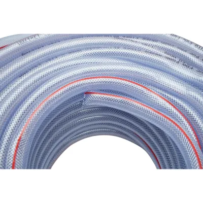 Furtun gradina PVC transparent 1/2 inch, PN7 bar, 13x17mm cu insertie textila impletita, certificat FDA pentru uz alimentar 50m/rola - imagine 4