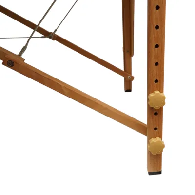 Masa de masaj pliabila portabila 2 zone, cadru lemn, spuma 5cm, inaltime 55-76cm, piele ecologica crem 60x213cm THOR - imagine 10