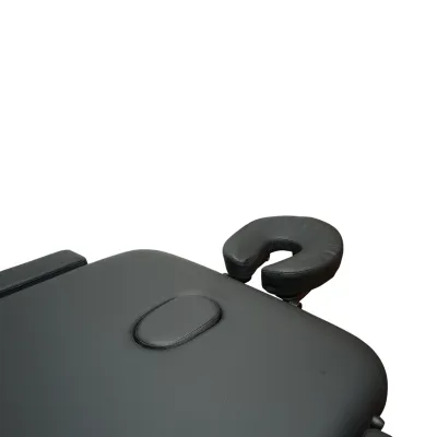 Masa de masaj pliabila portabila 2 zone, cadru lemn, spuma 5cm, inaltime 55-76cm, piele ecologica neagra 60x213cm THOR - imagine 9