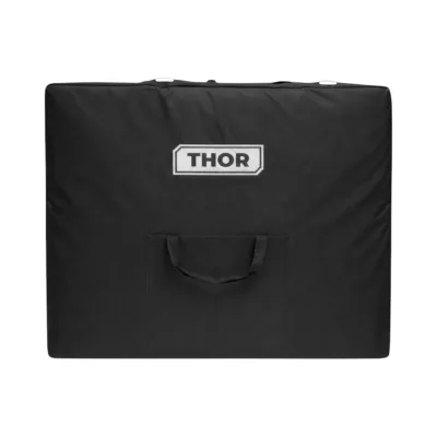 Masa de masaj pliabila portabila 3 zone, cadru lemn, spuma 5cm, inaltime 55-76cm, piele ecologica neagra 60x213cm THOR - imagine 13