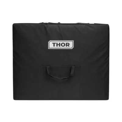 Masa de masaj pliabila portabila 2 zone, cadru lemn, spuma 6cm, inaltime 55-76cm, piele ecologica neagra 60x213cm THOR - imagine 12