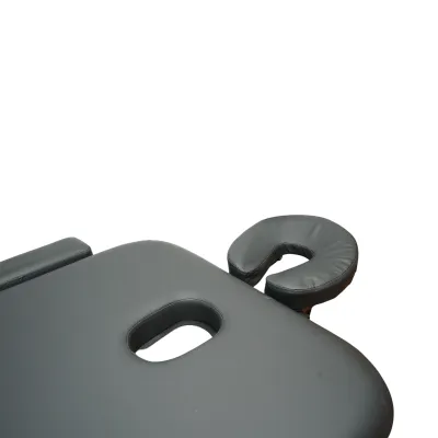 Masa de masaj pliabila portabila 2 zone, cadru lemn, spuma 6cm, inaltime 55-76cm, piele ecologica neagra 60x213cm THOR - imagine 8