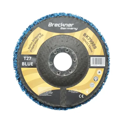 Disc abraziv netesut compact 125x22.23mm T27, granulatie medie pentru curatare rugina si vopsea Breckner Germany