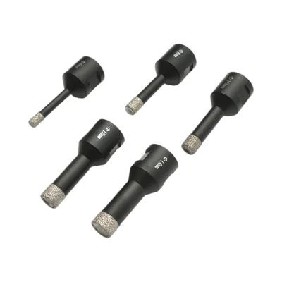 Set 5 carote diamantate 6, 8, 10, 12, 14mm, filet interior M14 pentru placi ceramice, marmura, granit Breckner Germany - imagine 5