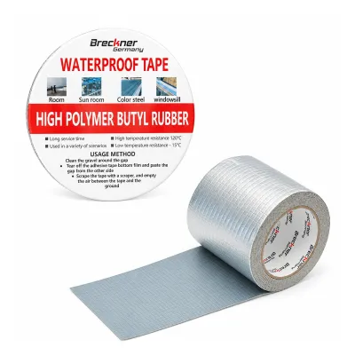 Banda butilica hidroizolanta autoadeziva 100mm x 5m cu folie de aluminiu Breckner Germany