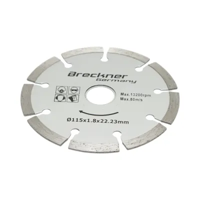 Disc diamantat segmentat 115x1.8x22.23mm, taiere uscata pentru beton, piatra, caramida Breckner Germany - imagine 2
