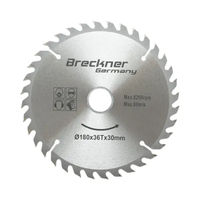 Disc circular vidia pentru lemn 180x30mm, 36 dinti, turatie maxima 8200rpm Breckner Germany