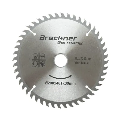 Disc circular vidia pentru lemn 200x30mm, 48 dinti, turatie maxima 7200rpm Breckner Germany