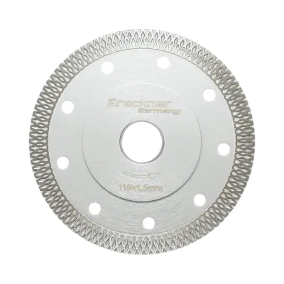 Disc diamantat turbo continuu 115x1.5x22.23mm, taiere umeda/uscata pentru ceramica dura, gresie, faianta Breckner Germany