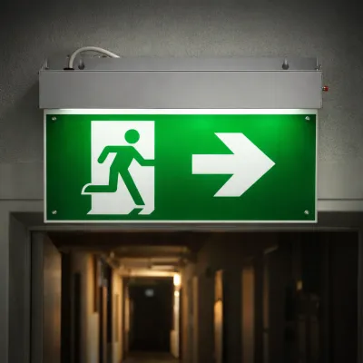 Lampa EXIT LED iesire de urgenta 220V, 3W, baterie Li-ion 1800mAh, montaj aplicat, autonomie 3 ore IP20 - imagine 3