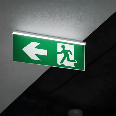 Lampa EXIT LED iesire de urgenta 220V, 3W, baterie Li-ion 1800mAh, montaj incastrat, autonomie 3 ore IP20 - imagine 3