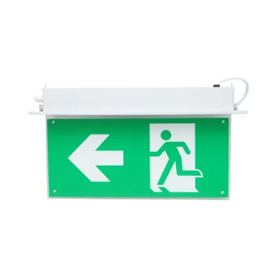 Lampa EXIT LED iesire de urgenta 220V, 3W, baterie Li-ion 1800mAh, montaj incastrat, autonomie 3 ore IP20