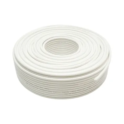 Cablu coaxial RG6 CCTV 1mm cupru, 75 Ohm, PVC alb 100m/rola Q5+