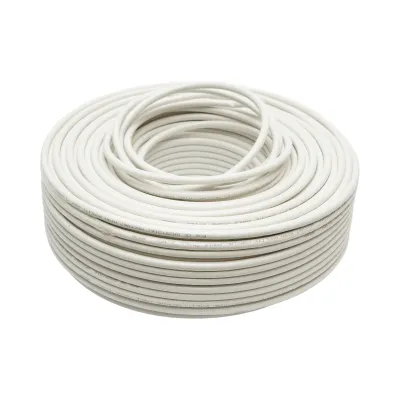 Cablu coaxial RG6 CCTV K-TEX 1mm CCA, ecranat, 75 Ohm, PVC alb 100m/rola