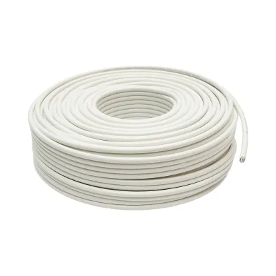 Cablu coaxial RG6 CCS 1.02mm, 75 Ohm, FPE folie Al/PET ecranaj cu tresa 32x0.12mm, PVC alb 100m/rola