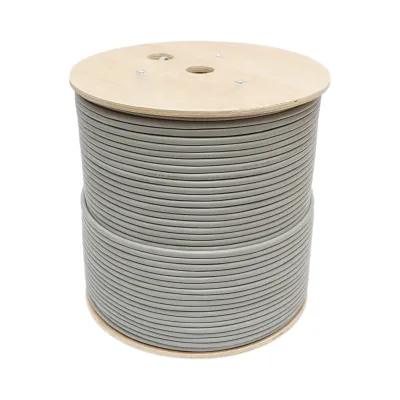 Cablu retea CAT6 FTP ecranat cupru 23AWG 4 perechi, separator cruce, PVC gri 305m/rola