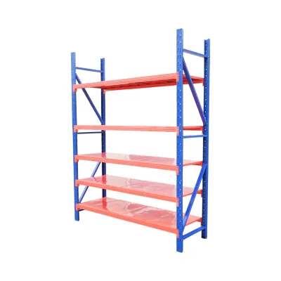 Raft metalic depozitare 5 nivele 200x60x250cm, 300 kg/nivel, albastru-portocaliu Breckner Germany - imagine 2
