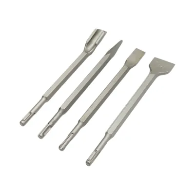 Set 4 dalti beton SDS Plus 14x250mm lata, plata, ascutita si canal Breckner Germany - imagine 4