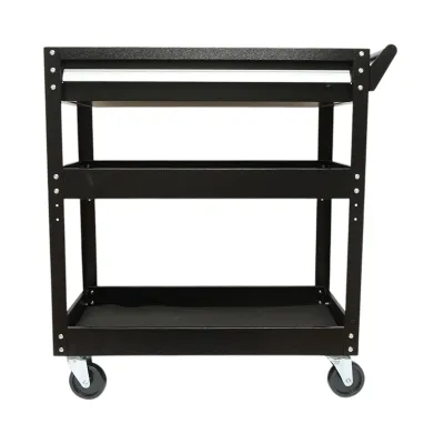 Carucior scule atelier metalic pe roti cu 3 rafturi si 1 sertar 775x410x895mm Breckner Germany - imagine 3