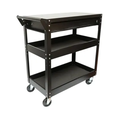 Carucior scule atelier metalic pe roti cu 3 rafturi si 1 sertar 775x410x895mm Breckner Germany - imagine 5