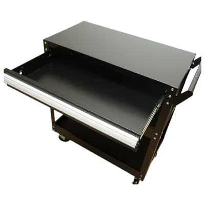 Carucior scule atelier metalic pe roti cu 3 rafturi si 1 sertar 775x410x895mm Breckner Germany - imagine 9